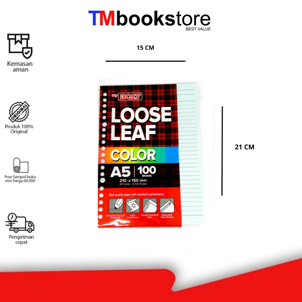 

LOOSE LEAF A5 100 BLUE BIG BOSS