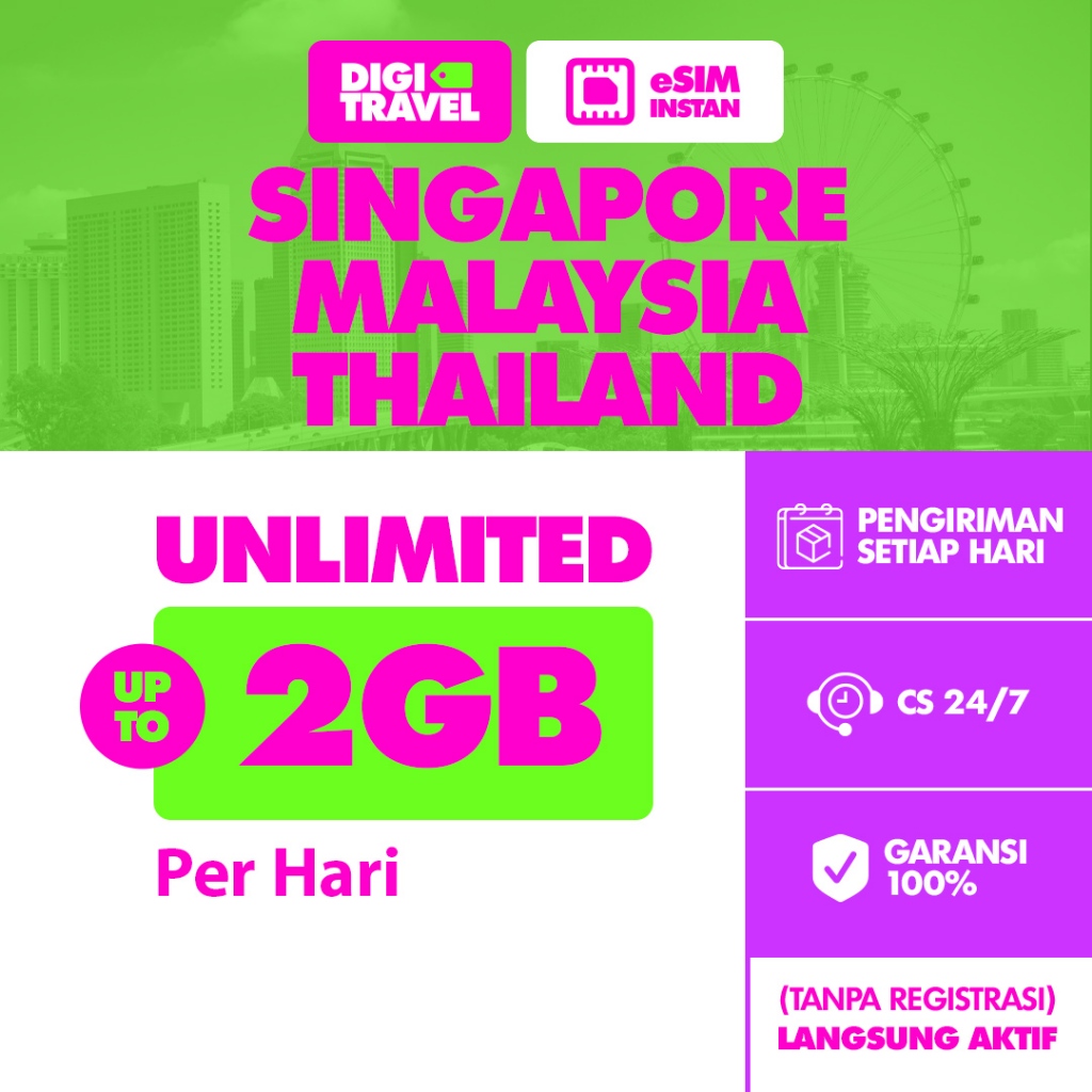 eSIM Singapore Malaysia Thailand Unlimited Data Internet Termurah | eSIM Singapore | eSIM Malaysia |