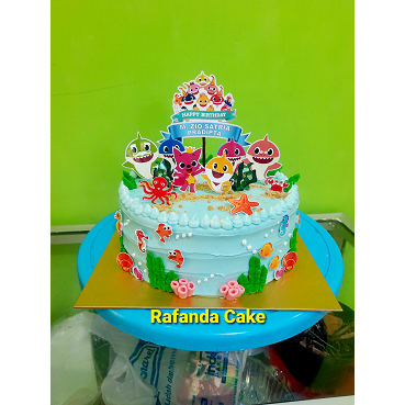 Topper kue ulang tahun baby shark toper ultah bayi hiu nama