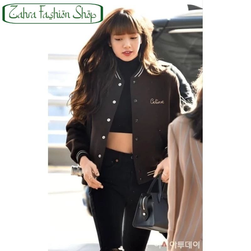 Jaket Varsity Korean Style C**line Baseball Big Size ( S - 6XL ) Logo Bordir / Embroidery Jaket Bisb