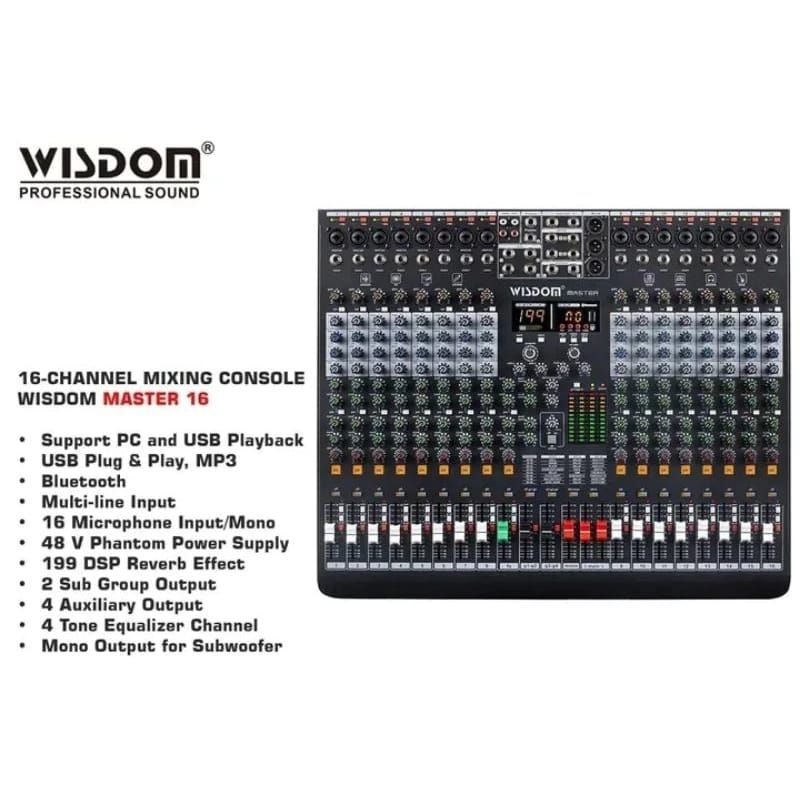 MIXER WISDOM MASTER-16 / MIXER 16 CHANNEL ORIGINAL
