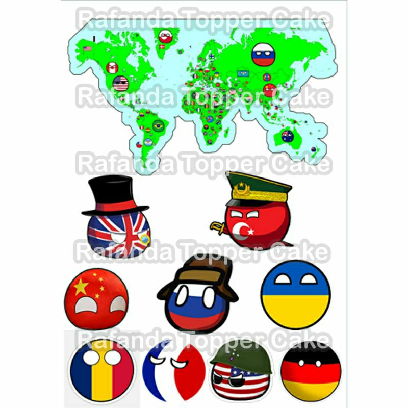 Topper kue ulang tahun Country ball topper birthday