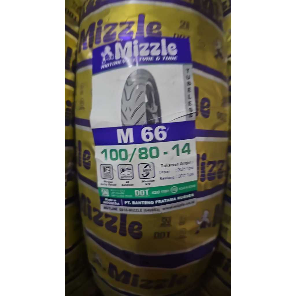 Ban mizzle tubeless 100/80-14 m66 m 66 - m77 m 77 (1 ban)