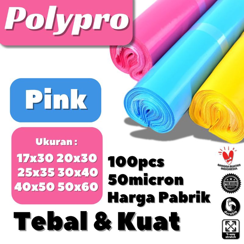 

Plastik Polymailer WARNA PINK GLOSSY / Grade A / Plastik Packing Online Premium