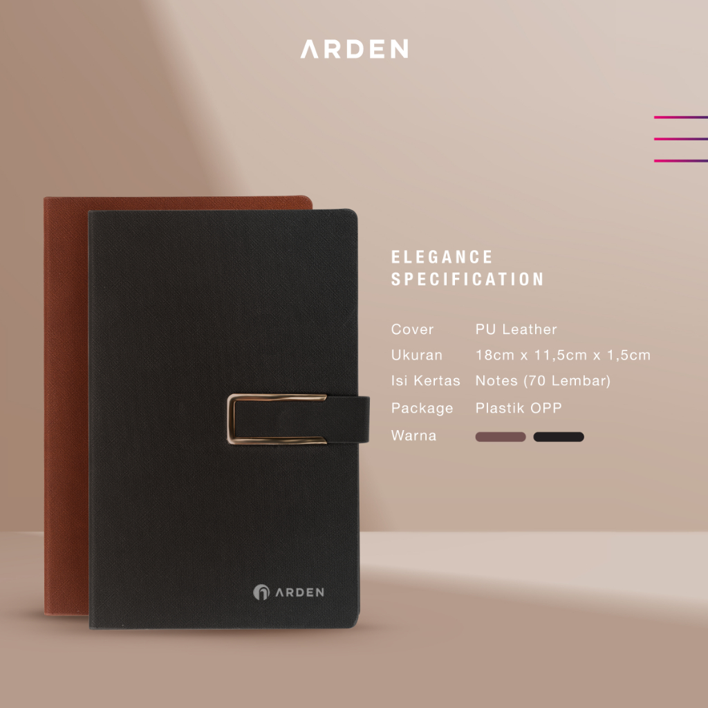 

RB ARDEN Sticky Notepad Elegance - Buku Planner Jurnal Agenda Kantor Cover Kulit