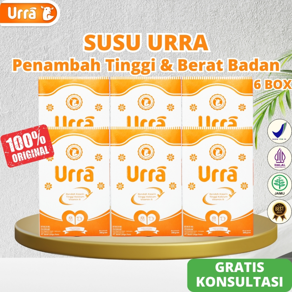 

Urra Susu Kambing Saanen Eropa Original Penambah Tinggi Badan Dan Berat Badan Anak - 6 Box