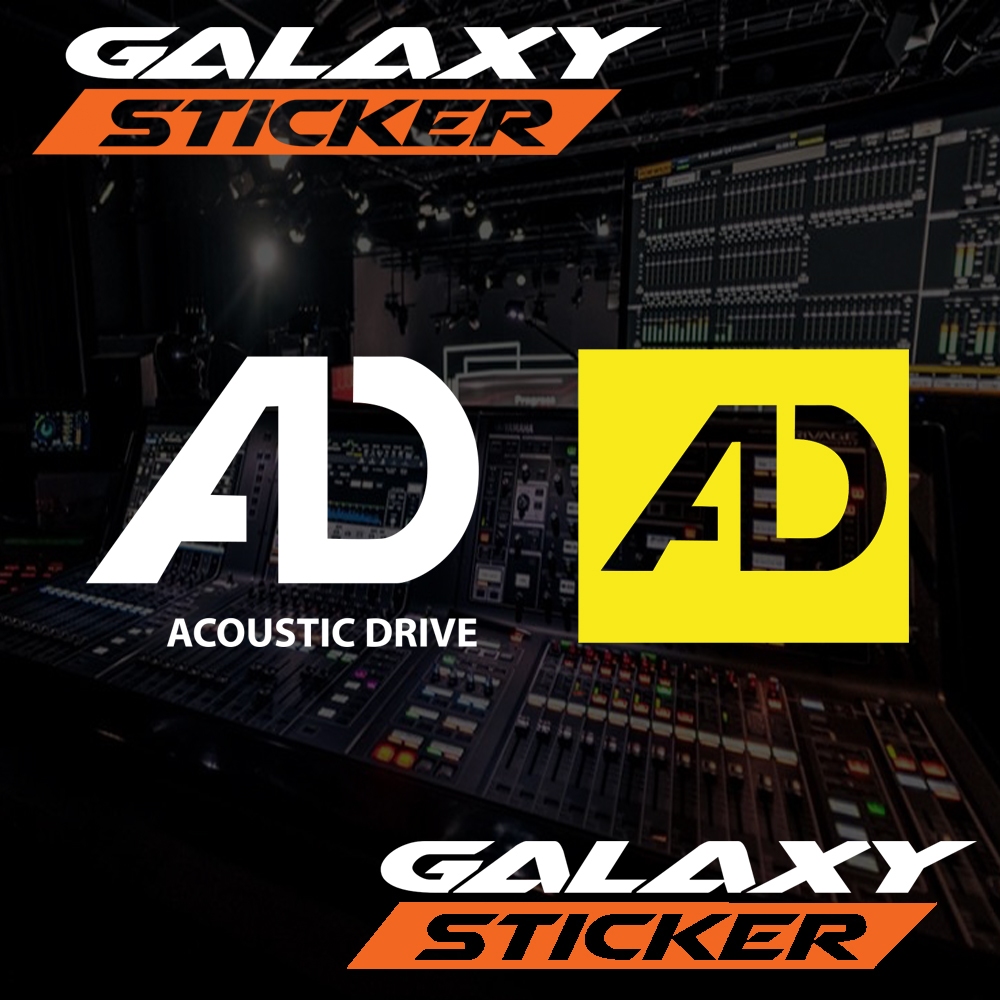 

cutting sticker hardcase box audio AD acoustic drive .stiker sound system alat musik logo AD