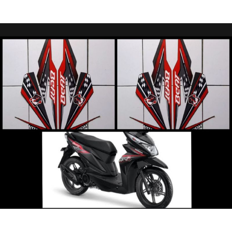 stiker striping lis bodi motor beat eco untuk bodi hitam tahun 2018