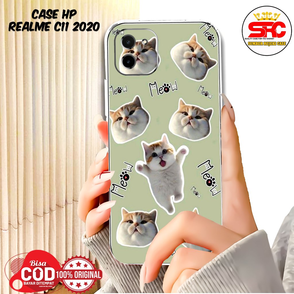 Case REALME C11 2020  MOTIF KUCING Casing REALME C11 TERBARU - Case Hp REALME C11 2020 - Case Murah 