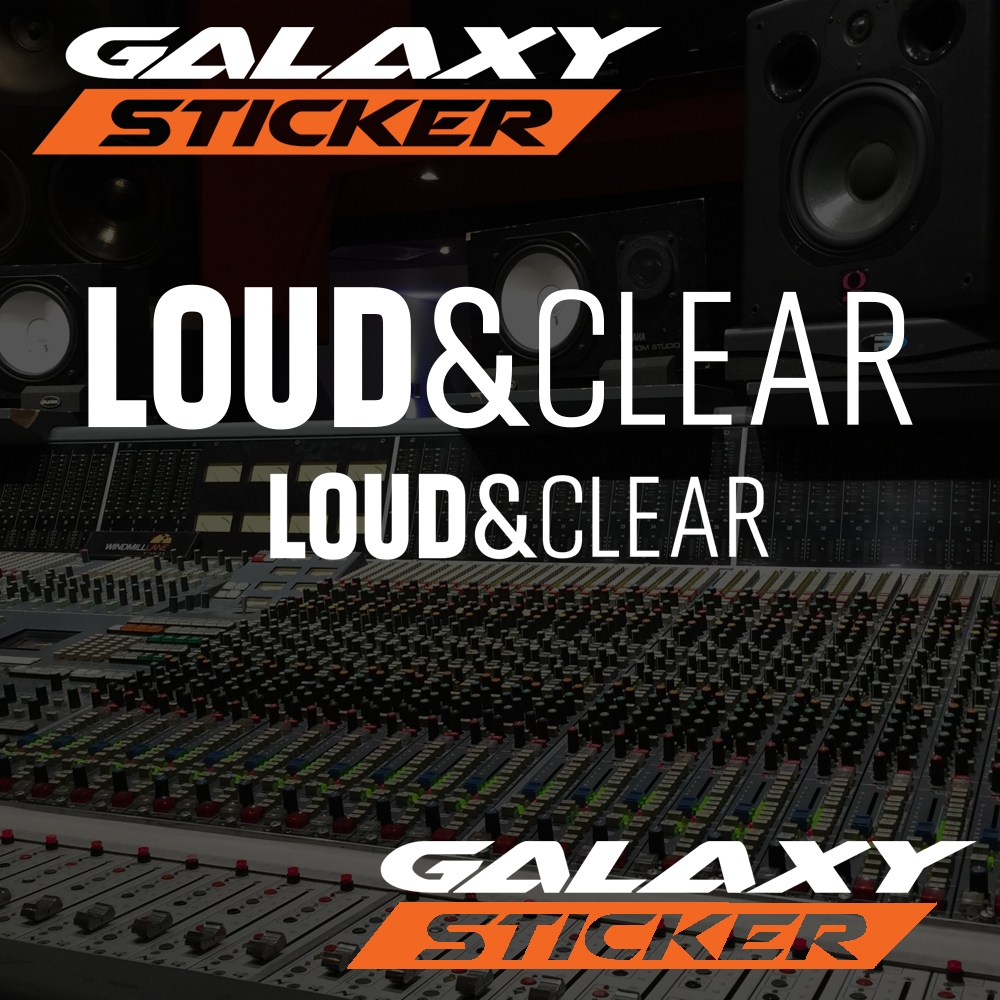 

cutting sticker hardcase box sound system loud&clear.stiker audio alat musik logo lound and clear