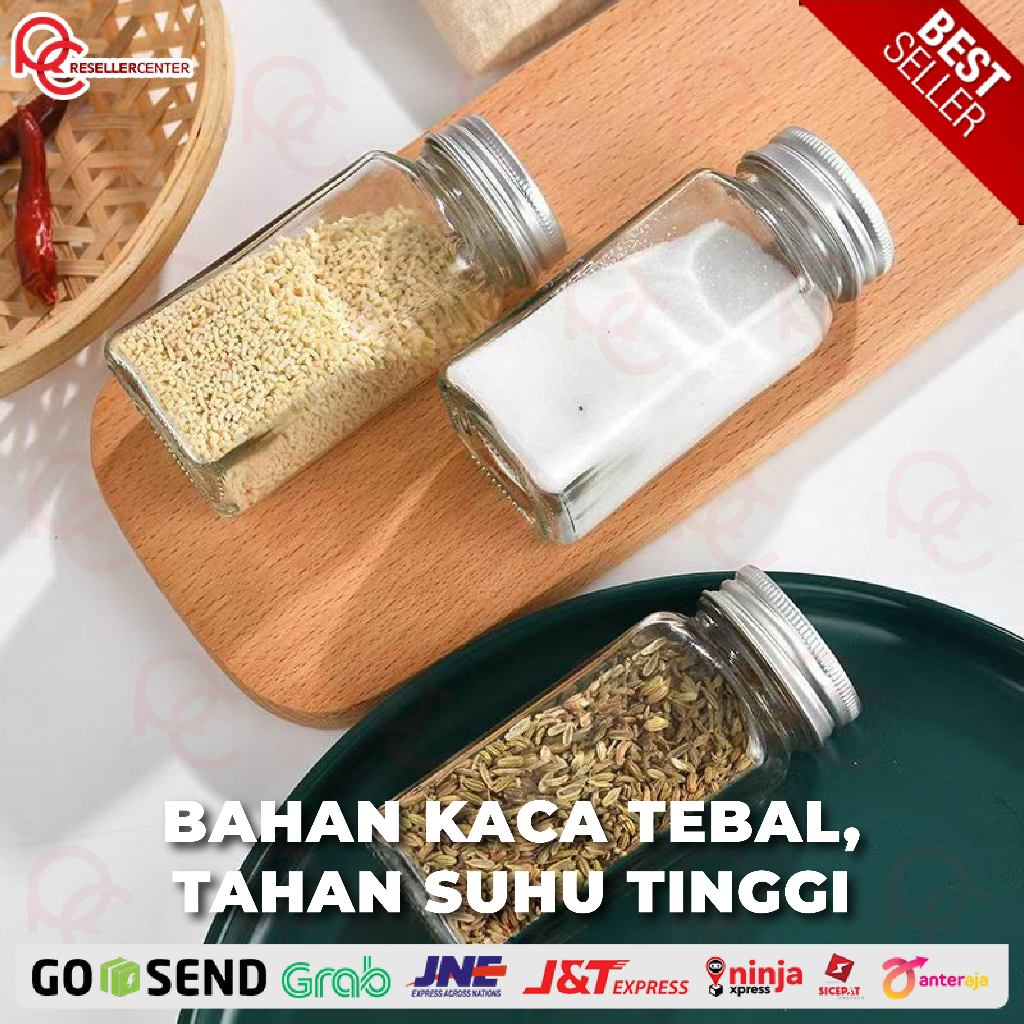 PROMO TERBARU [JAR BUMBU DAPUR 120ML] Botol Jar Kaca Bening Bumbu Dapur - 120ML