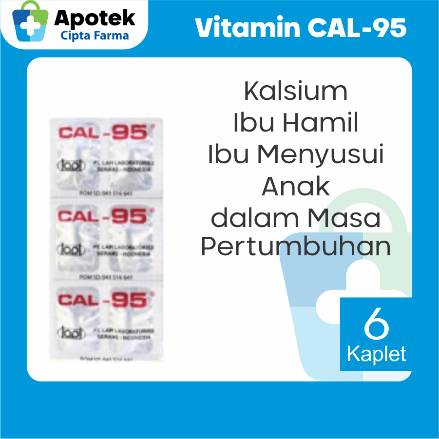 Cal 95 Ibu Hamil Kalsium Ibu Menyusui Vitamin Calsium Tulang Anak Cal95 Suplemen Multivitamin Kal Ca