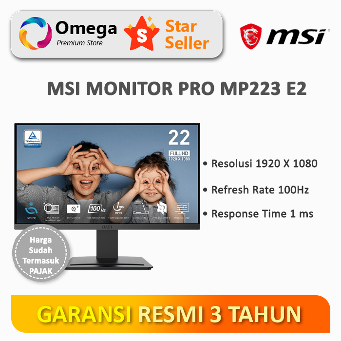 Monitor MSI PRO MP223 E2 Full HD 22" Inch