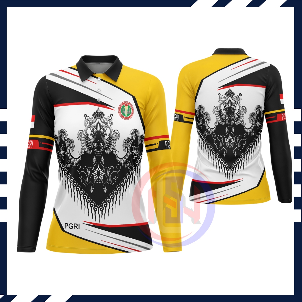 Baju PGRI Kaos Polo Wanita Jersey PGRI Tunik Fullprint Baju Batik PGRI Fullprint
