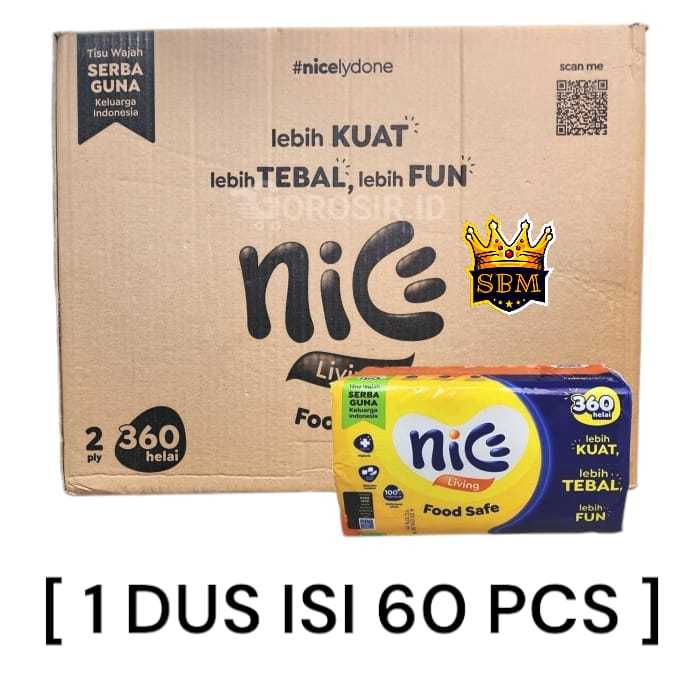SBM ~ GROSIR TISSUE NICE 180 / 360 SHEET HARGA 1 DUS TISSUE NICE 180 / 360 SHEET isi 60 PAX