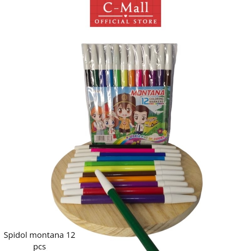 

C-Mall Spidol Montana isi 12 pcs spidol whiteboard anak isi 12 pcs marker 12 pcs