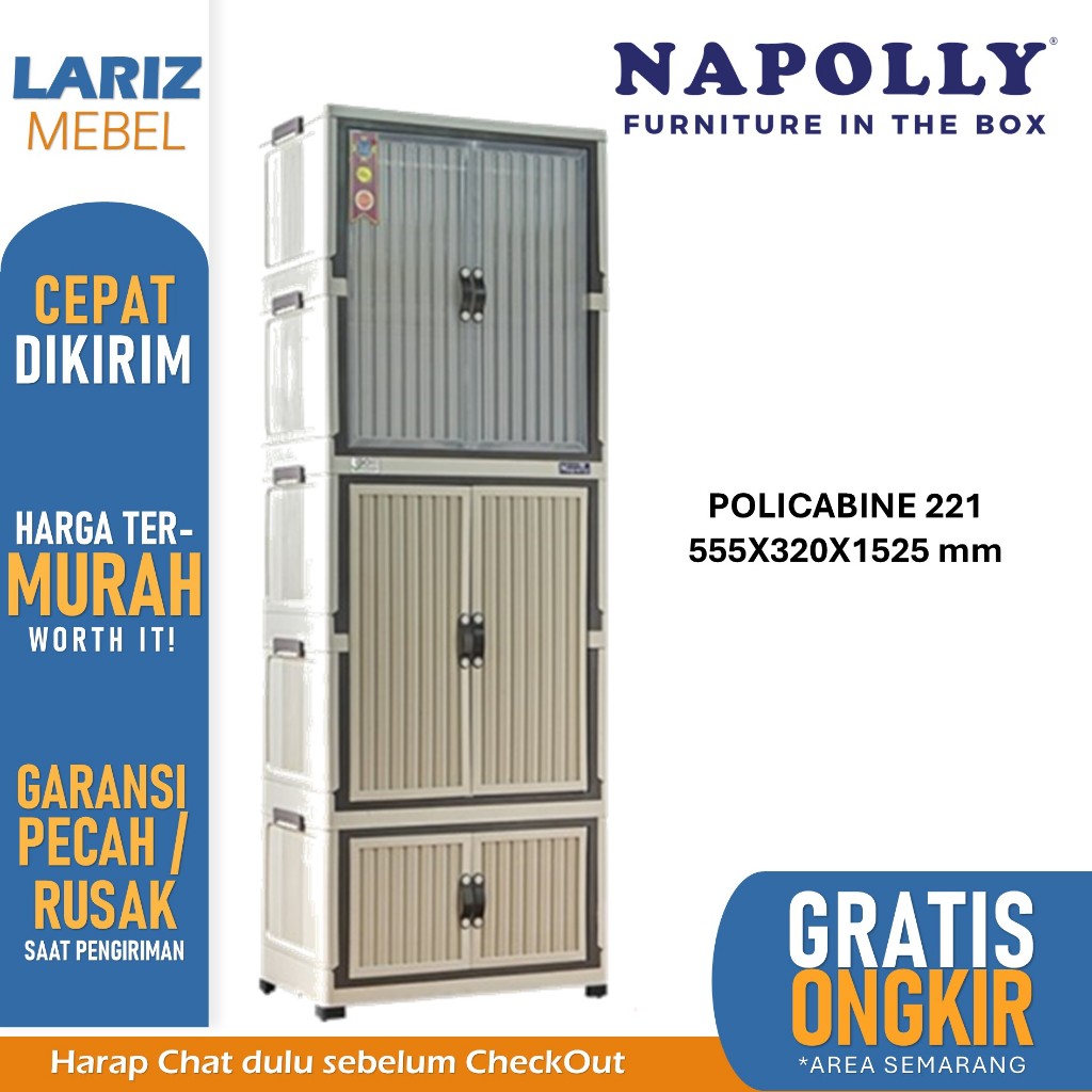 PROMO lemari plastik jumbo 4 susun + kunci sinbak harmony harmoni toko lariz mebel Semarang MURAH