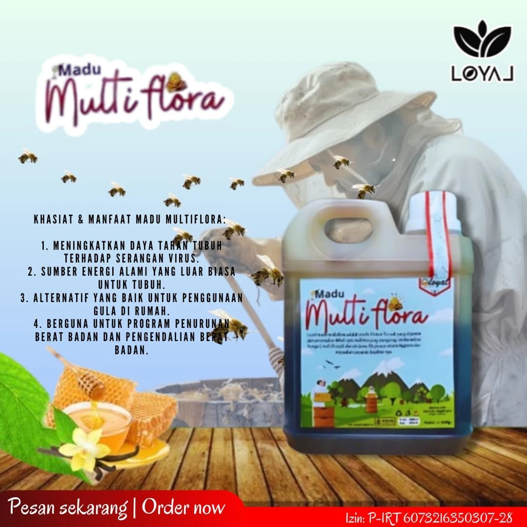 

MADU ASLI MURNI MULTIFLORA SUPER PREMIUM 100% Alami Pure Natural Raw Honey Minuman Herbal Premium Kesehatan