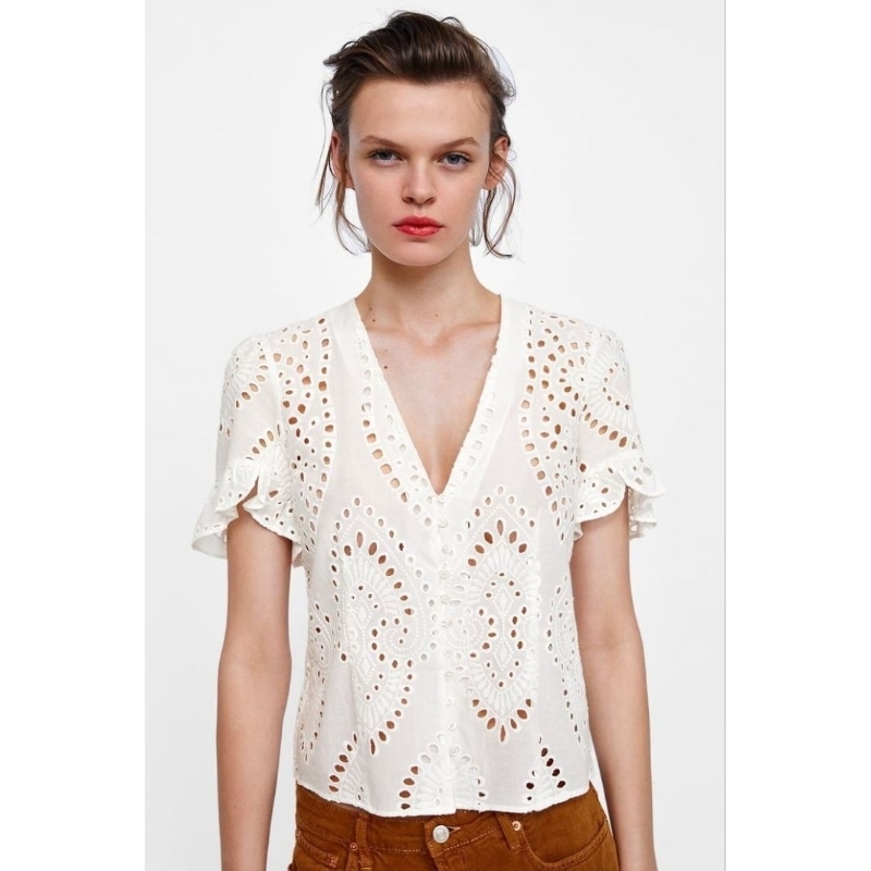 Zara eyelet blouse