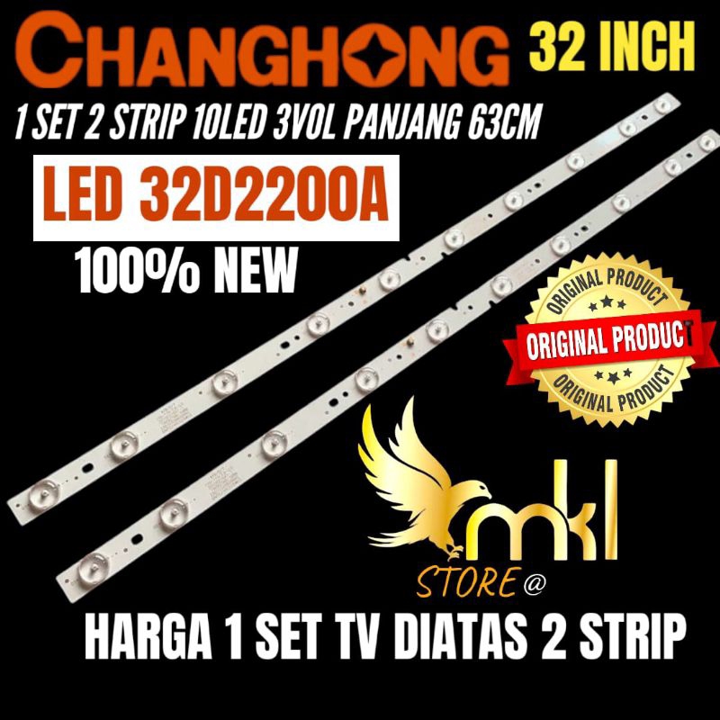 BACKLIGHT TV LED CHANGHONG 32 INCH LED32D2200A BACKLIGHT TV CHANGHONG