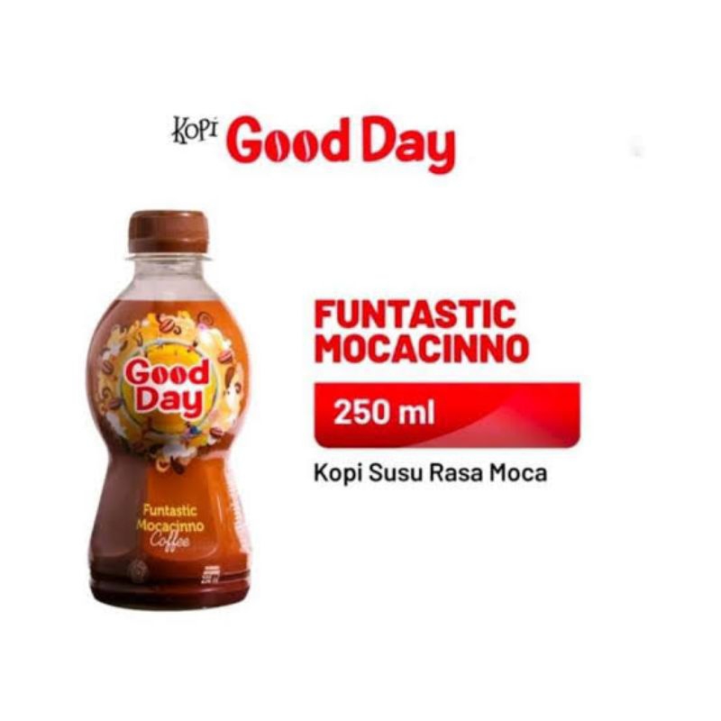 

Kopi Good Day 250 ml Good Day Funtastic Mocacinno cappucino caffe Coffe 1 botol murah terjangkau kopi nikmat