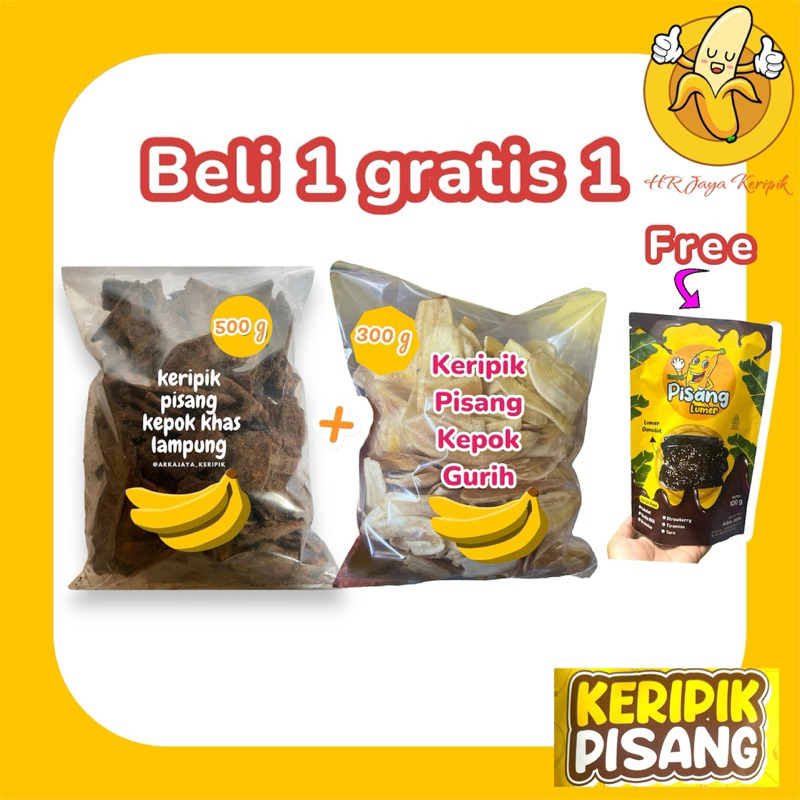 

PROMO!! BELI 1 500g keripik pisang coklat lampung GRATIS 1 300g keripik pisang original + 100g Pisang lumer