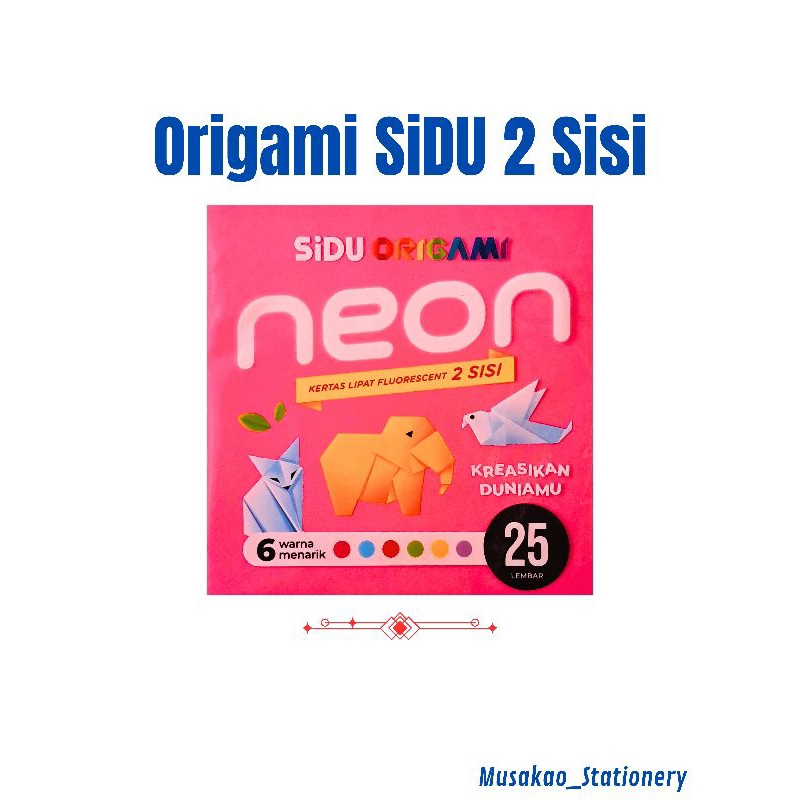 

KERTAS LIPAT 2 SISI/ ORIGAMI 2 SISI SIDU NEON/ ORIGAMI 2 SISI SIDU NEON 12 X 12/ 14 X 14/ 16 X 16