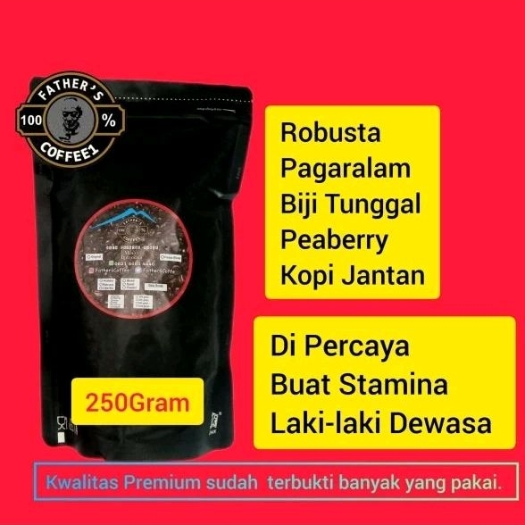 

Kopi Bubuk Robusta Lanang, Peaberry, Biji Tunggal Robusta 250g/Coffee Robusta/Kopi Bubuk/Kopi Sangrai/Kopi Giling/Kopi siap Seduh/kopi Sachet/Harum/Nikmat