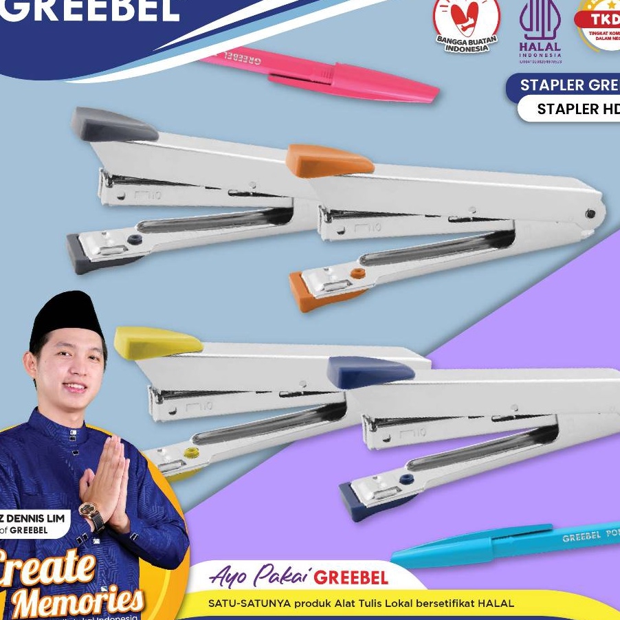 

STOCK TERUPDATE GREEBEL Stapler HD1 Staples Cekrekan Jegrekan Stepler Jepretan Kapasitas 16 Kertas