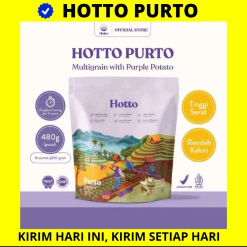 

HOTTO PURTO 1 POUCH 16 Sachet Super food Ubi Ungu Multigrains BPOM