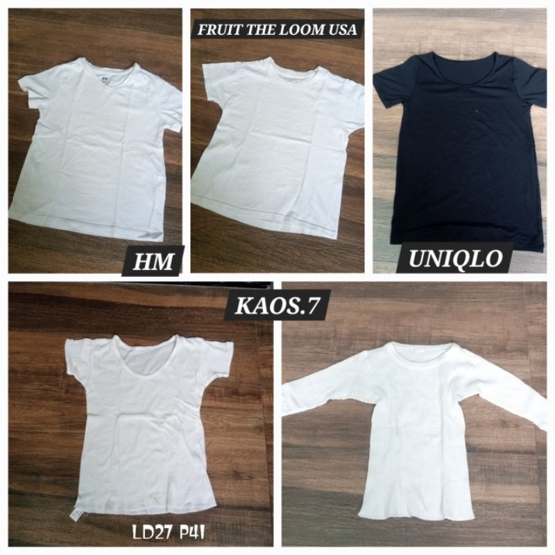 KAOS.7 KAOS ANAK POLOS UNTUK DALAMAN AIRISM UNIQLO LONG JOHN 4-5y