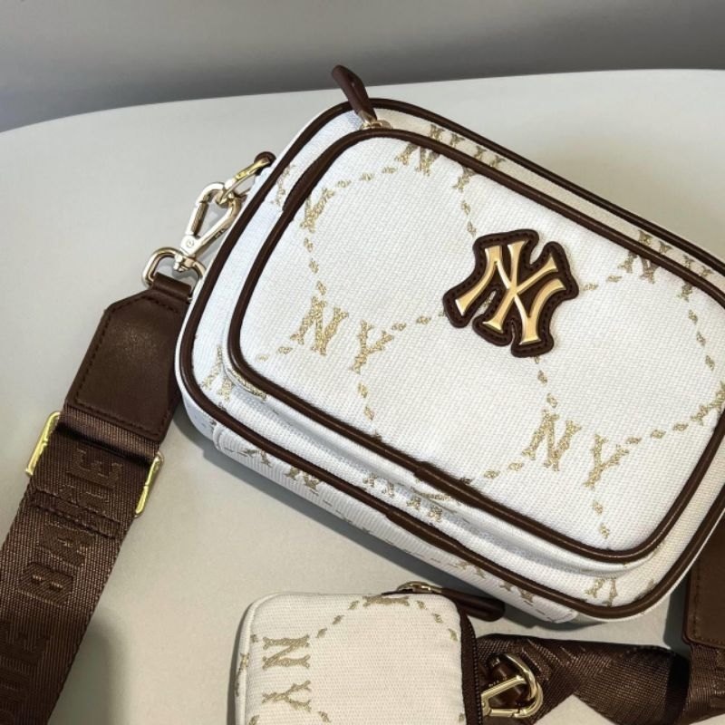 Tas Monogram Mini NY White Sling Bag Cross Bag Wanita Korean Branded