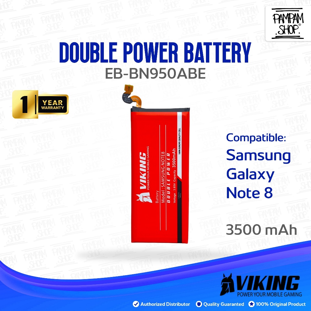 VIKING Baterai Double Power Original Samsung Galaxy Note 8 N950 EB-BN950ABE N950F N9500 Ori Batre Ba