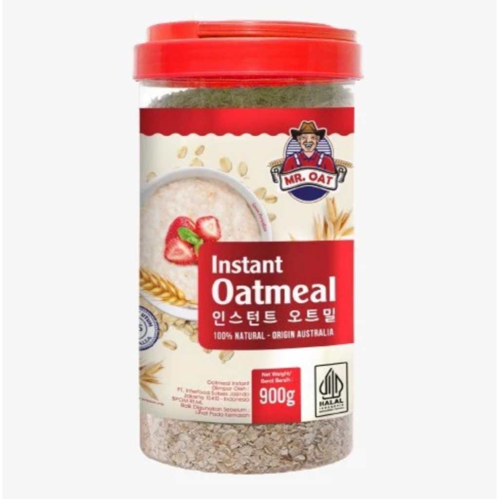 

MR OAT Instan Oatmeal | Quick Cook Oatmeal | Rolled Oats Jar 900g