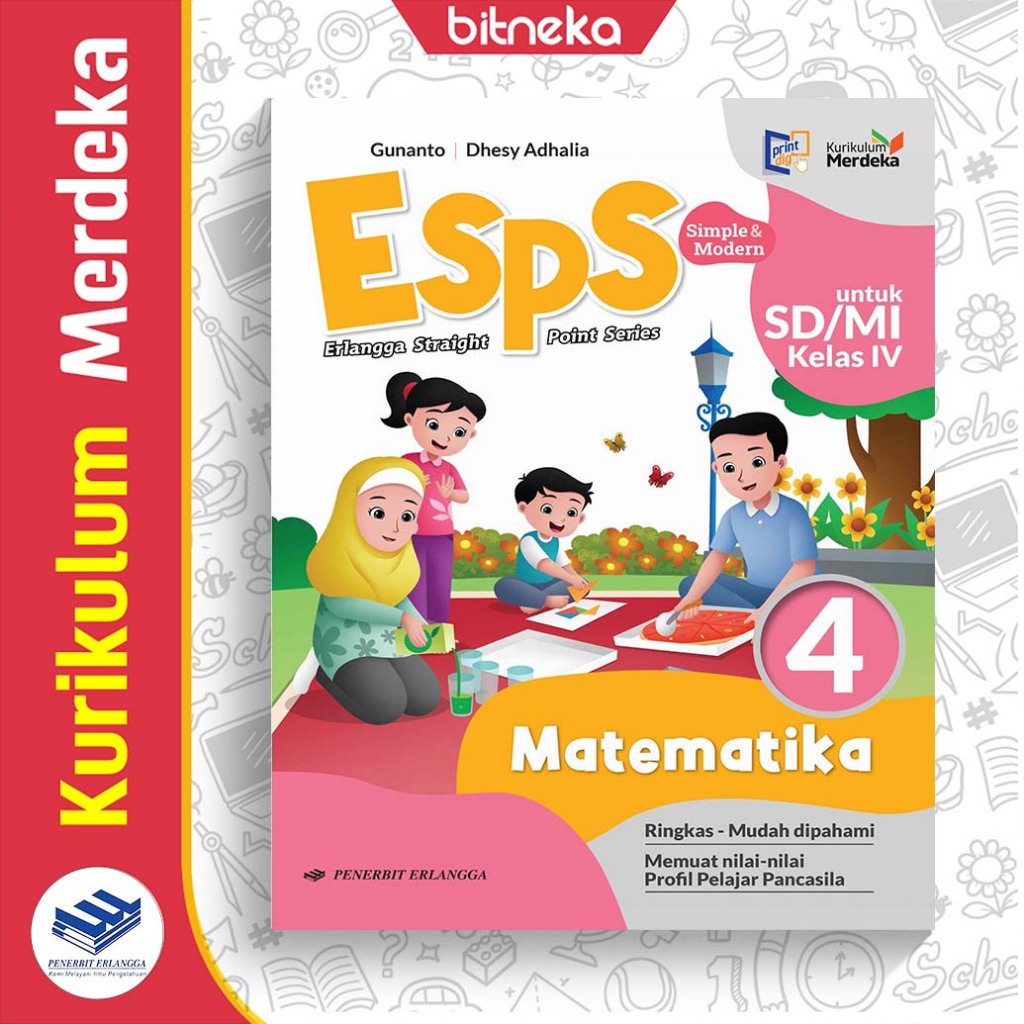 Buku ESPS Matematika Jilid 4 SD/MI Kelas 4 - Gunanto - Dhesy Adhalia K-Merdeka Erlangga