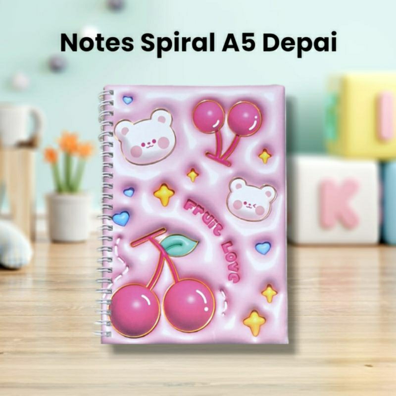 

1 PCS = 1 BIJI Notes Spiral A5 Fancy Lucu / Buku catatan A5 Murah