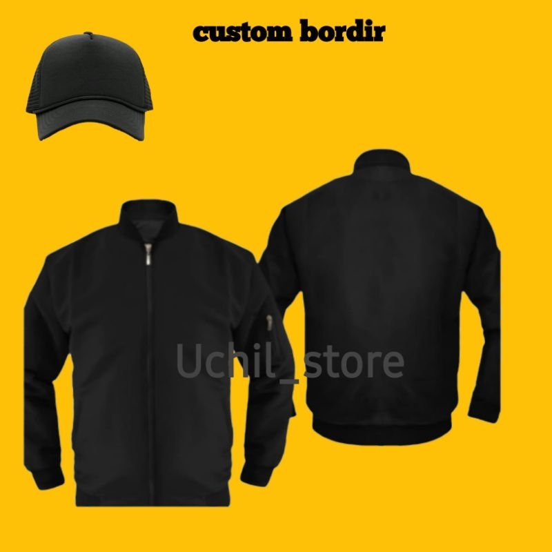 jaket bomber taslan custom bordir