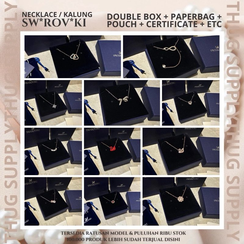 [FULLSET EMBOSS COD] KALUNG SWAROVSKI - SWAROVSKI NECKLACE FULL SET SWAN ICONIC GELANG BRACELET ORIG