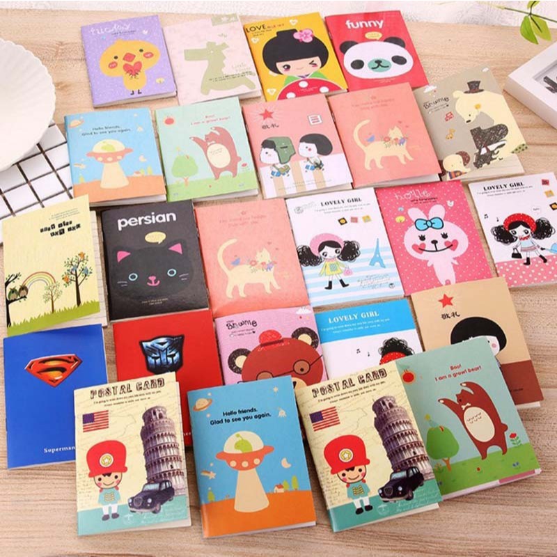 

KS Buku Tulis Mini Motif Kartun Lucu Notebook Catatan Memo Cartoon Portable Mini Notepad