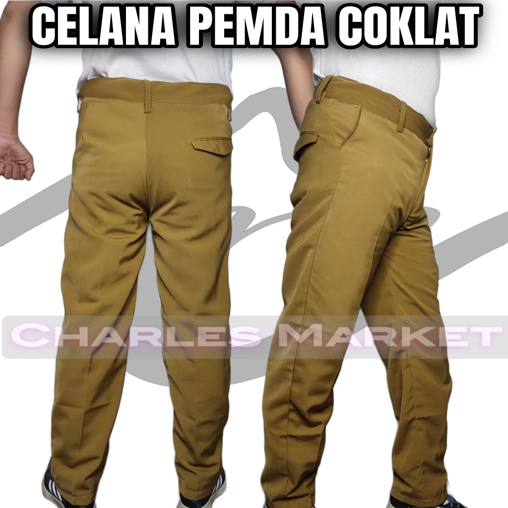 CELANA PNS PRIA - CELANA PEMDA COKLAT - CELANA KERJA COKLAT - CELANA PDH COKLAT