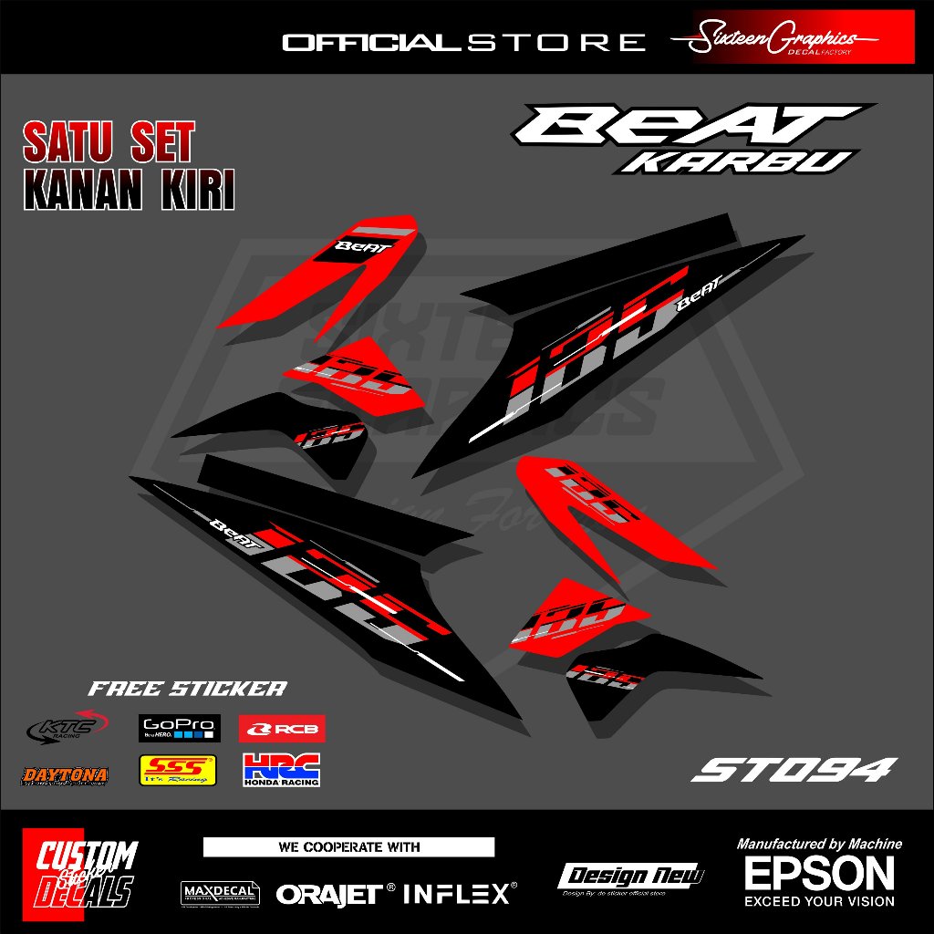 Striping Beat Karbu Motif Vietnam Style Striping Sticker Setiker Motor Honda Beat Karbu