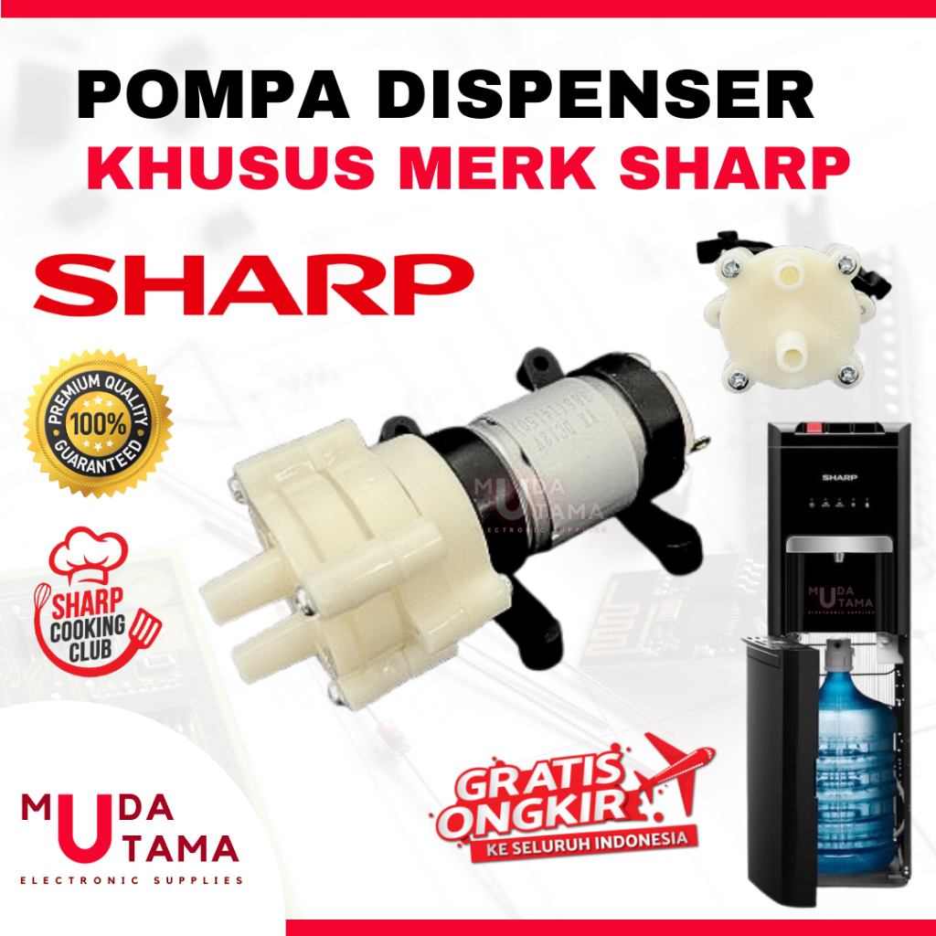 DINAMO POMPA DISPENSER SHARP GALON BAWAH 12 Volt | MOTOR DISPENSER GALON BAWAH SHARP | POMPA DISPENS