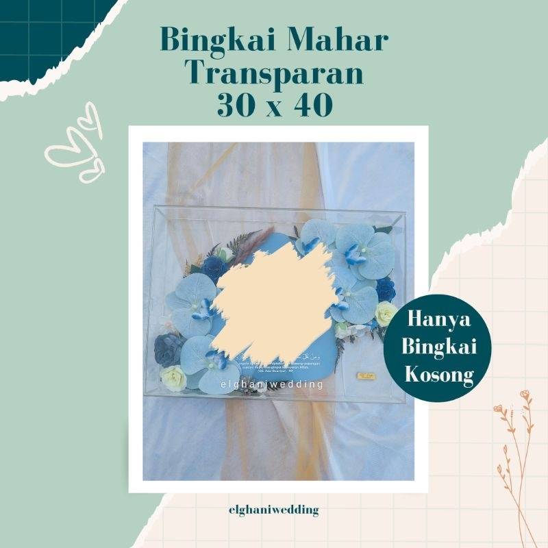 elghani wedding - Bingkai Mahar 30x40cm - Bingkai Mahar Transparan  - Bingkai mahar Transparan medan