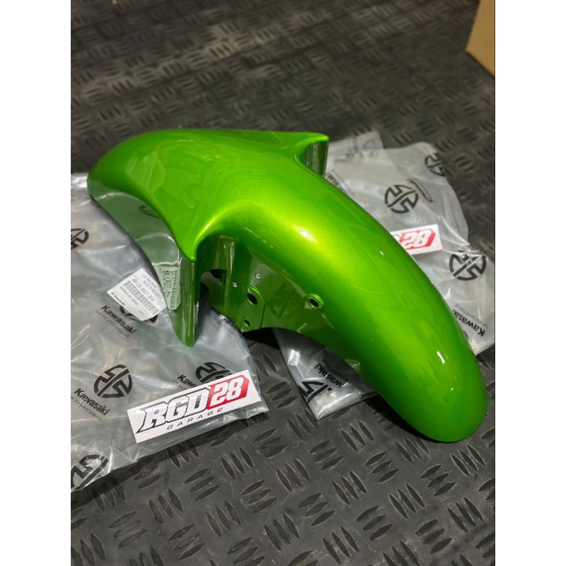 spakbor depan ninja r original hijau metalik zebra