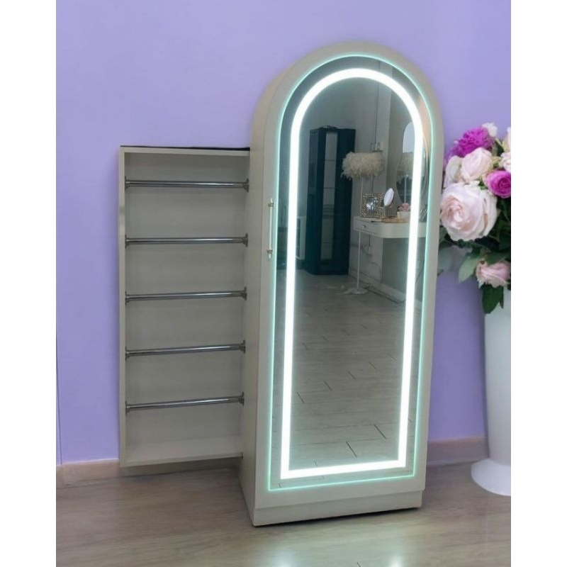 Standing Mirror 2in1 Tas & Hijab Kaca Atas Oval - Lemari Cermin Berdiri Tas dan Hijab