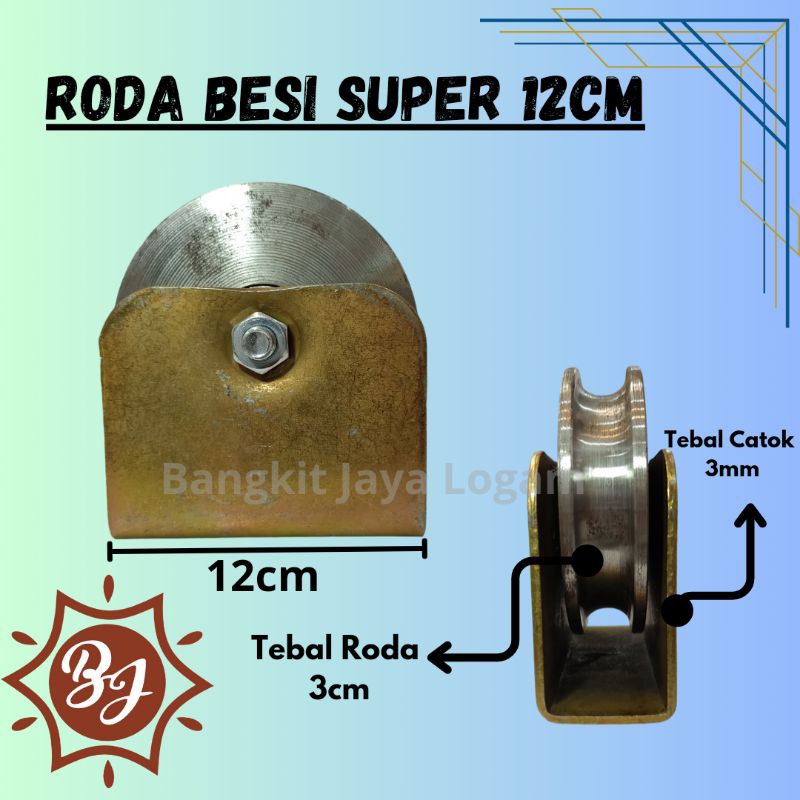 Roda Besi Super Jumbo 12cm // Roda Pagar Jumbo