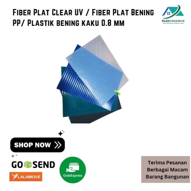 Fiber Plat Clear UV / Fiber Plat Bening PP/ Plastik bening kaku 0.8 mm