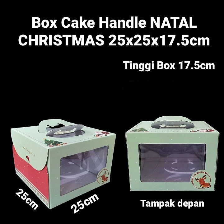 

(10pcs) Dus Tenteng Kado Natal Kemasan Cupcake Dinat Kuker Box Xmas Size 25x25x17cm