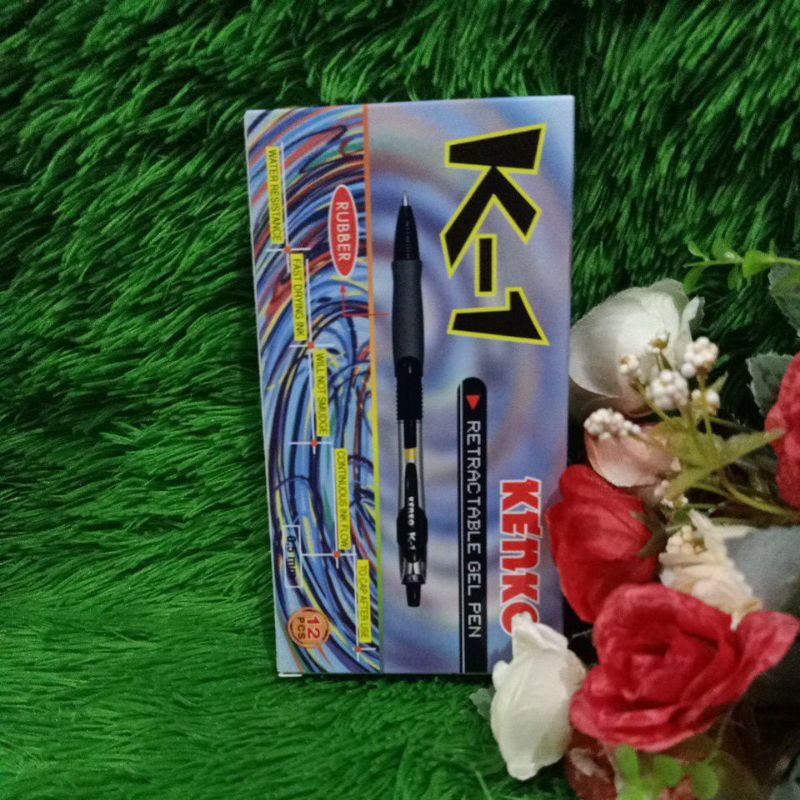

ballpoint kenko K1 jel hitam lusinan murah