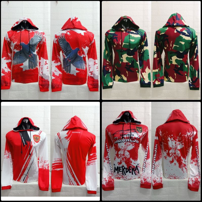 BAJU JERSEY TOPI DEWASA SPECIAL 17 AGUSTUS DIRGAHAYU REPUBLIK INDONESIA NEW TERLARIS HOODIE BERTOPI 